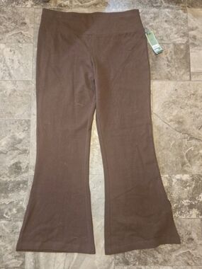 Terra & Sky Women's Flare Leggings in a Chocolate Color 0X NWT